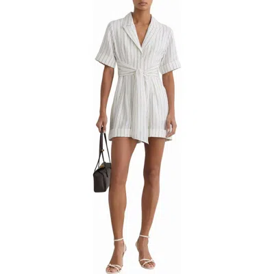 Reiss Estella Stripe Tie Waist Romper In White