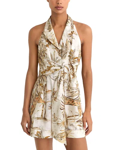 Reiss Estelle Palm Print Romper In Multi