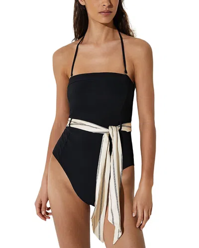 Reiss Etienne Bandeau One Piece Swimsuit In Black