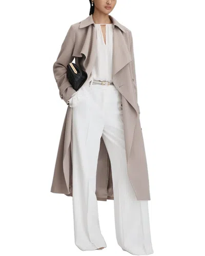Reiss Etta Trench Coat In Gray