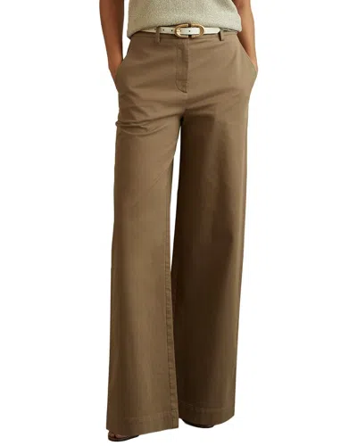 Reiss Eva Wide Leg Trouser In Brown