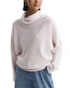 Reiss Eva Wool-blend Drape Turtleneck Jumper In Pink