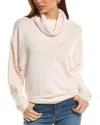 Reiss Eva Wool-blend Drape Turtleneck Jumper In Pink