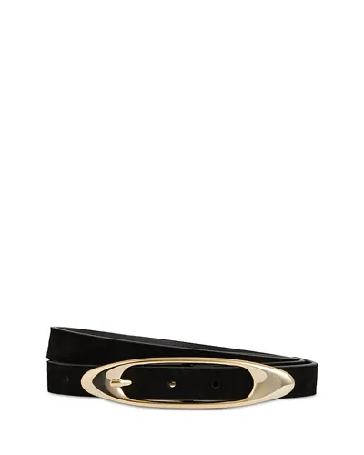 Reiss Evelina Oval Buckle Belt In Black