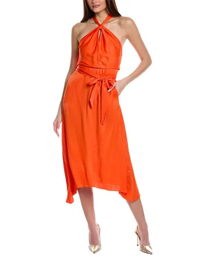 Reiss Evelyn Halter Maxi Dress In Orange