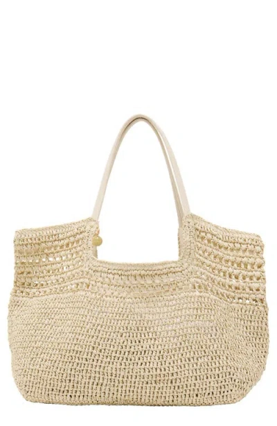 Reiss Evelyn Raffia-effect Tote In Brown