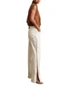 Reiss Petite Evelyn Side Detail Wide Leg Jeans In Cream In Gold
