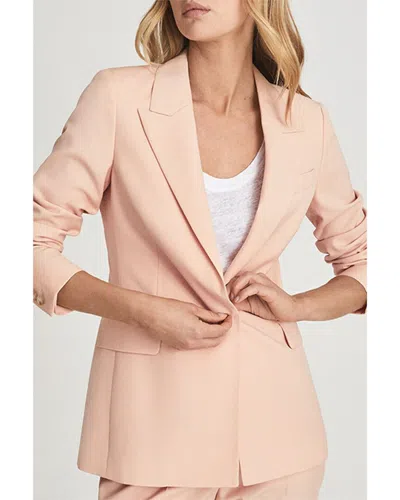 Reiss Evelyn Wool-blend Blazer In Pink