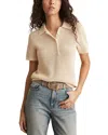 Reiss Ivory Cotton-blend Open-knit Polo Shirt In Ivory