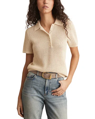 REISS EVI STITCH POLO TOP