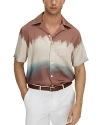 Reiss Tobacco Evia Ombre Print Cuban Collar Shirt In Tobacco