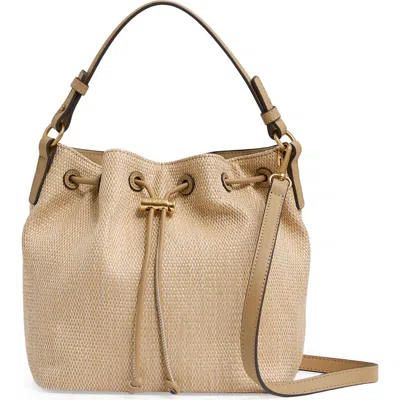 Reiss Evie Canvas Bucket Bag In Brown