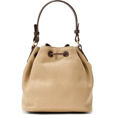 Reiss Evie Woven Bucket Bag In Brown