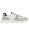 Reiss Evo Colour-blocked Suede And Mesh Low-top Trainers In White