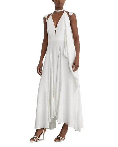 Reiss Evory Draped Cape Dress In White