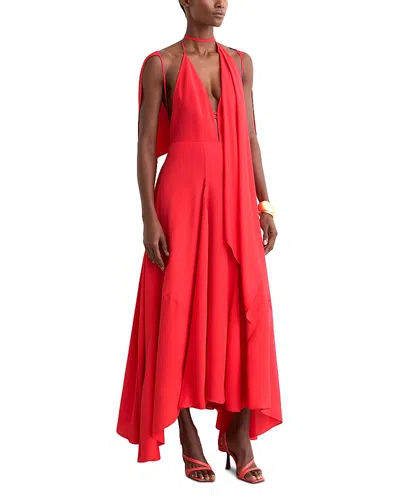 Reiss Evory Layered Maxi Dress In Orange