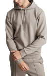 Reiss Fabien Interlock Jersey Drawstring Hoodie In Gray