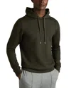 Reiss Mens Chocolate Brown Regular-fit Long-sleeve Stretch-jersey Hoody In Forest Green