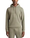 Reiss Sage Interlock Jersey Drawstring Hoodie In Green
