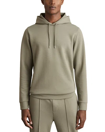 Reiss Fabien Interlock Hoodie In Sage