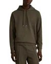 Reiss Fabien Interlock Regular Fit Hoodie In Sage Green