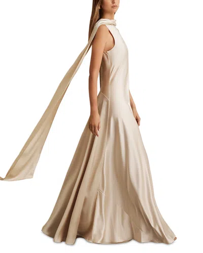 Reiss Fae Cape Back Maxi Dress In Neutral