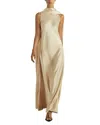 Reiss Fae Satin Cape Maxi Dress In Champagne