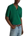 Reiss Bright Green Fargo Knitted Cuban Collar Polo Shirt In Bright Green