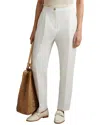 Reiss White Farrah Tapered Suit Trousers With Tencel™ Fibers In White