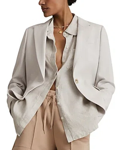 Reiss Farrah Single Button Blazer In Light Grey