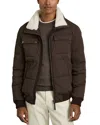 Reiss Brown Faux-fur Collar Puffer Jacket