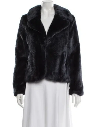 Pre-owned Reiss Faux Fur Jacket In Black