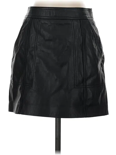 Pre-owned Reiss Faux Leather Skirt In Black