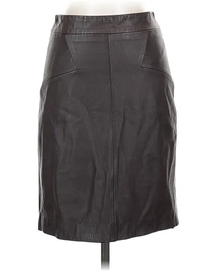 Pre-owned Reiss Faux Leather Skirt In Gray
