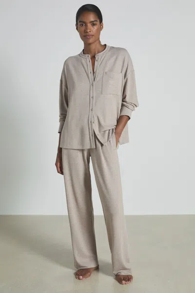 Reiss Fawn Thermal Jersey Grandad-collar Shirt