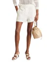 Reiss Fawn Whipstitch Linen Shorts In White