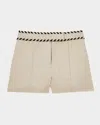 Reiss Fawn Whipstitch Linen Shorts