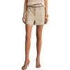 Reiss Fawn Whipstitch Linen Shorts In Neutral