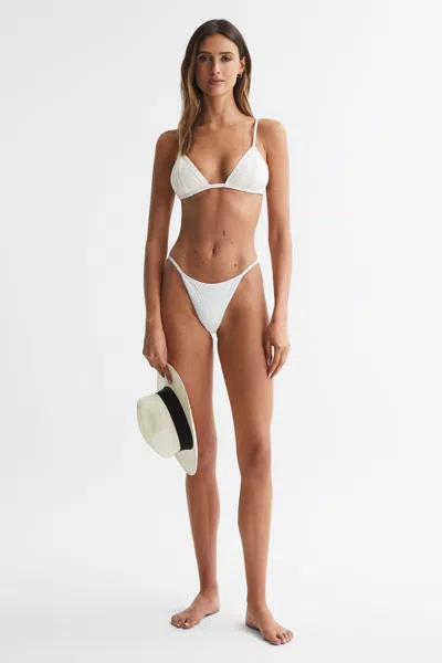 Reiss Fella Swim Fella Triangle Bikini Top In Off White