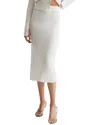 Reiss Fern Knitted Linen-blend Midi Skirt In White