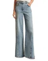 Reiss Fern Twist Seam High Rise Wide Leg Jeans In Light Blue In Light Blue