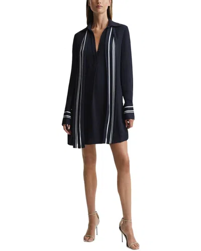 Reiss Feya Stripe Detail Mini Dress In Black