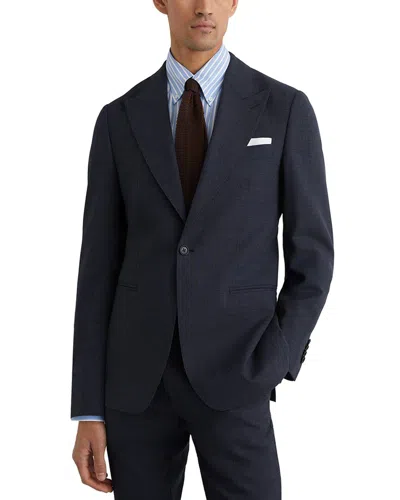 Reiss Fiber Peak Textured Wool Formal Jacket In Multi