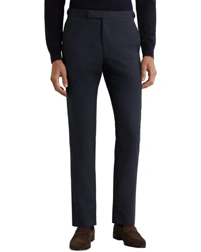 Reiss Fiber Textured Formal Wool Trouser In Black