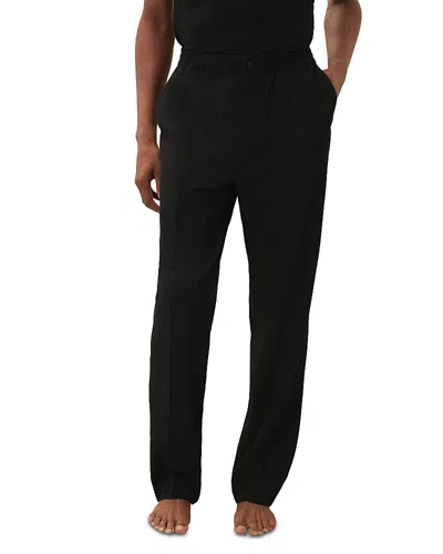 Reiss Finale Textured Wide Leg Pants In Black