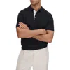 Reiss Finch Short Sleeve Polo Shirt In Navy