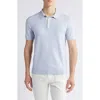 Reiss Finch Heathered Polo Sweater In Soft Blue Melange