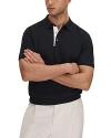 Reiss Finch Short Sleeve Polo Shirt In Navy