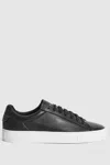 Reiss Finley - Black Leather Trainers, Us 7.5