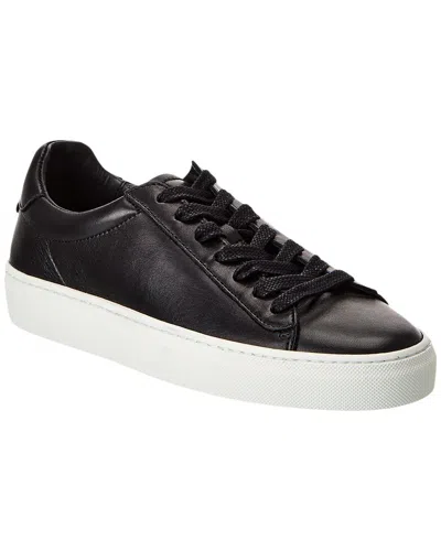 Reiss Finley Leather Low Top Sneaker In Black